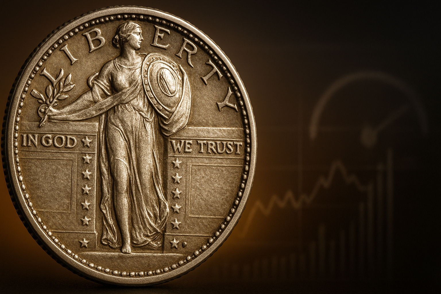Standing Liberty quarter obverse and reverse
